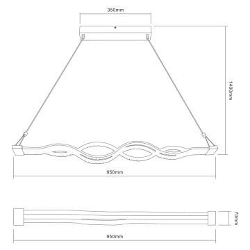 Globo - LED Stmívatelný lustr na lanku 1xLED/30W/230V + dálkové ovládání