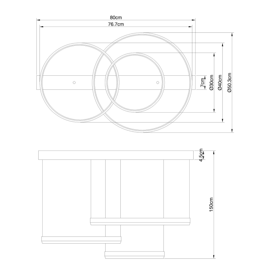 Globo - LED Stmívatelný lustr na lanku LED/55W/230V 2700-6500K + dálkové ovládání