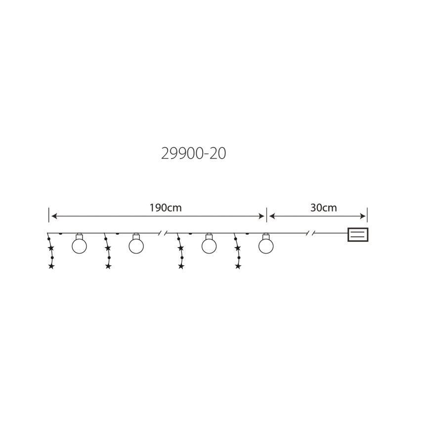 Globo - LED Dekorační řetěz 20xLED/0,03W/2xAA