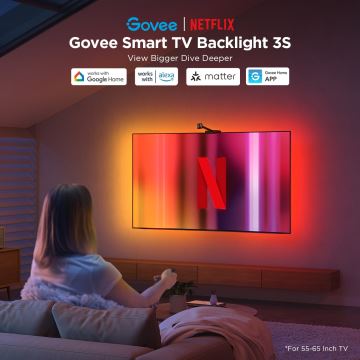 Govee - Backlight 3S Netflix TV 55-65" SMART LED podsvícení RGBICW Wi-Fi + dálkové ovládání