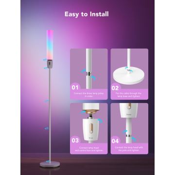 Govee - LED Stmívatelná stojací lampa CYLINDER SMART RGBICWW 2200-6500K