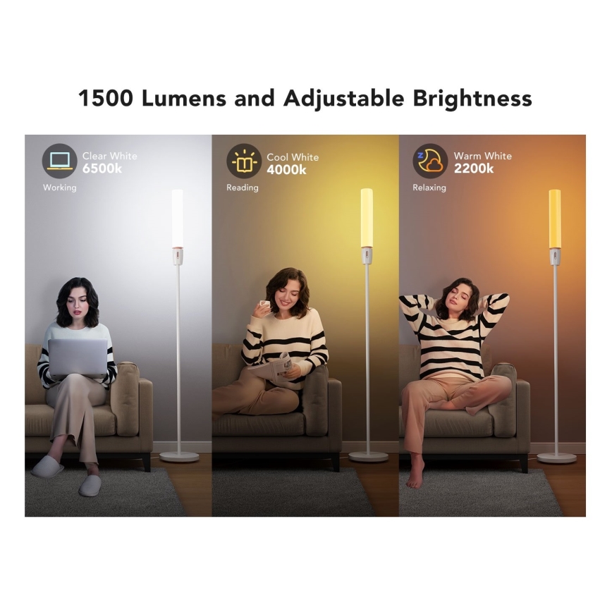 Govee - LED Stmívatelná stojací lampa CYLINDER SMART RGBICWW 2200-6500K