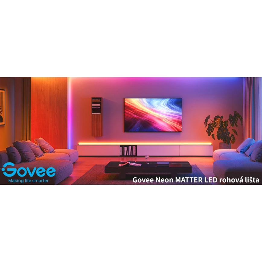 Govee - Neon MATTER LED rohová lišta 5m RGBIC Wi-Fi