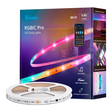 Govee - Wi-Fi RGBIC Smart PRO LED pásek 3m - extra odolný