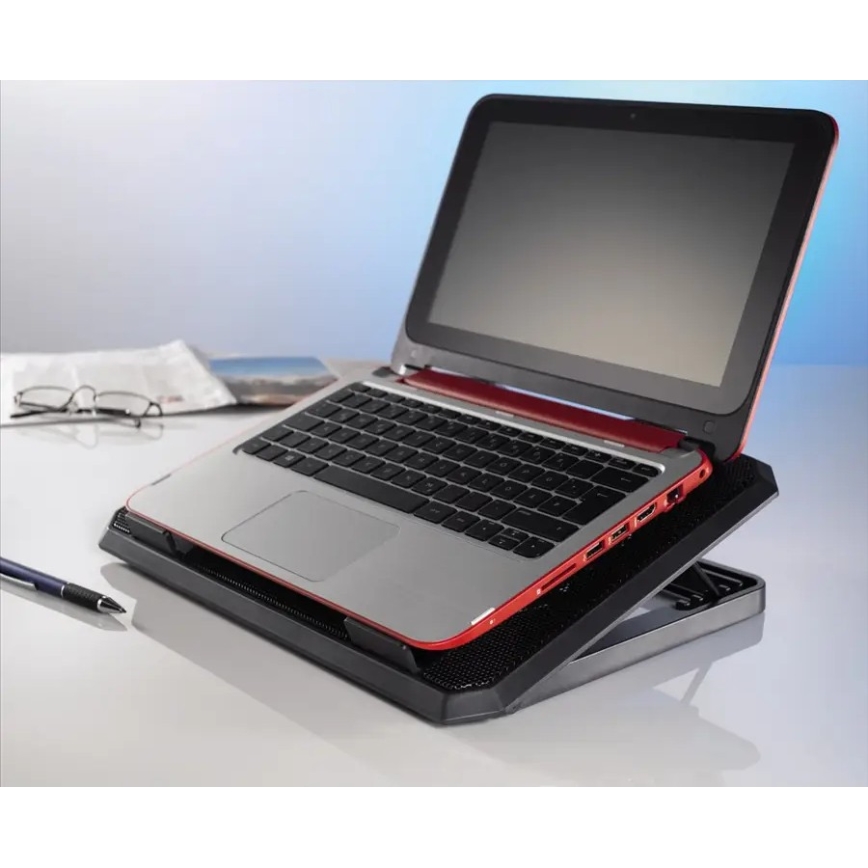 Hama - Chladící podložka pro notebook 2x ventilátor USB černá