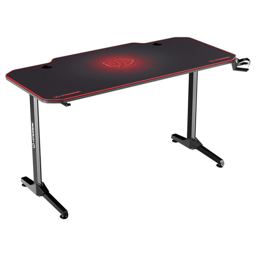 Herní stůl 140 x 66 cm černá/červená