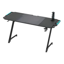 Herní stůl SNAKE s LED RGB podsvícením 156x60 cm černá
