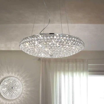 Ideal Lux - Křišťálový lustr na lanku KING 12xG9/40W/230V pr. 65 cm chrom