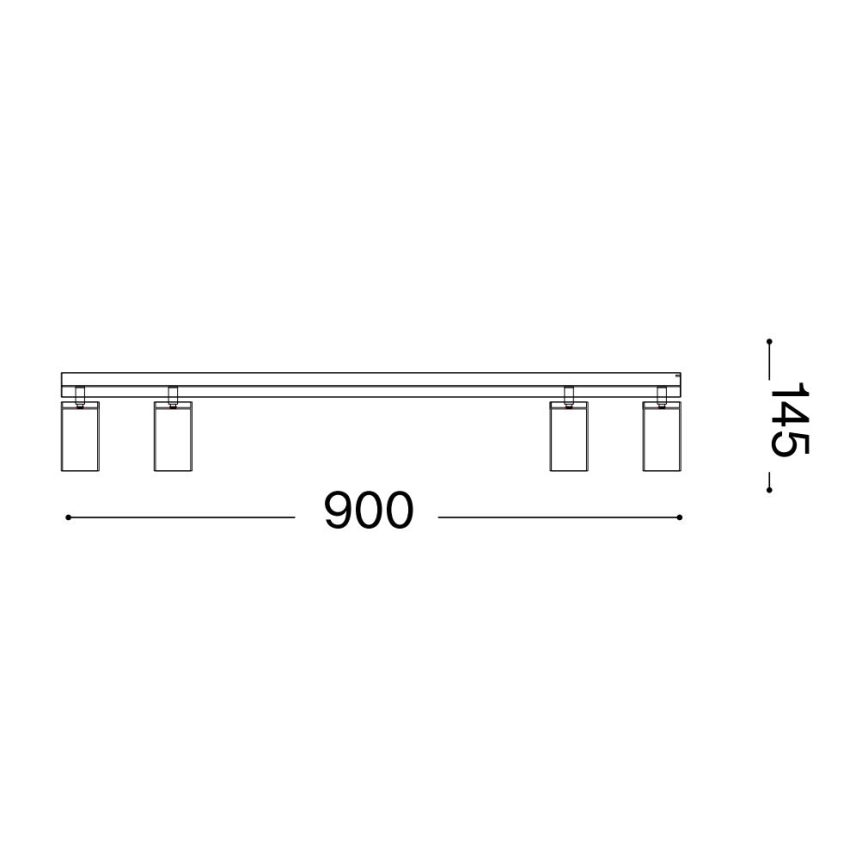 Ideal Lux - LED Bodové svítidlo PROFILO 4xGU10/7W/230V CRI 90 černá