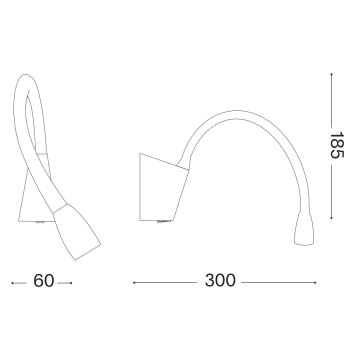 Ideal Lux - LED Flexibilní lampička GOOSE LED/3W/230V černá