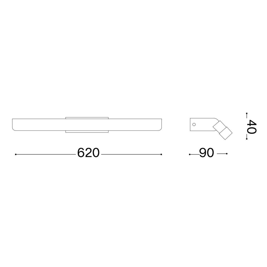 Ideal Lux - LED Koupelnové osvětlení zrcadla RIFLESSO LED/17W/230V 62 cm IP44 chrom