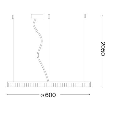 Ideal Lux - LED Lustr na lanku CROWN LED/30W/230V pr. 60 cm mosaz