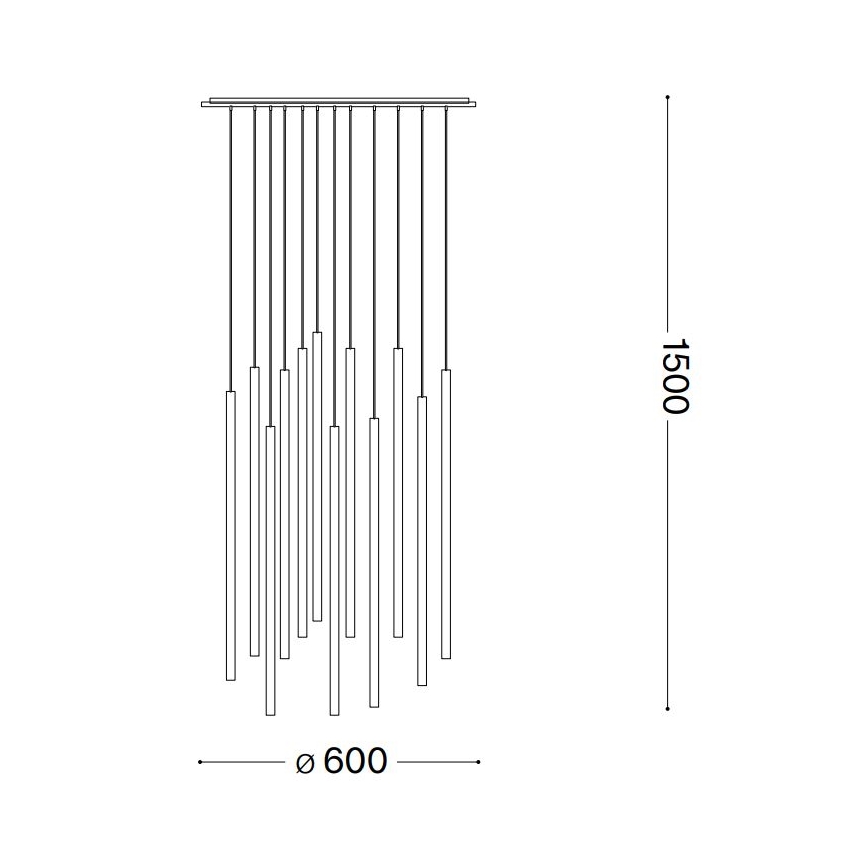 Ideal Lux - LED Lustr na lanku FILO LED/25W/230V mosaz