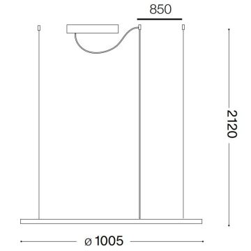 Ideal Lux - LED Lustr na lanku HULAHOOP LED/46W/230V pr. 100 cm bílá