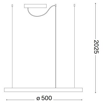 Ideal Lux - LED Lustr na lanku ORACLE SLIM LED/32W/230V pr. 50 cm černá