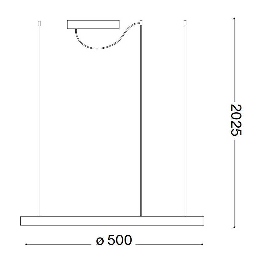 Ideal Lux - LED Lustr na lanku ORACLE SLIM LED/32W/230V pr. 50 cm černá