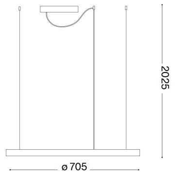 Ideal Lux - LED Lustr na lanku ORACLE SLIM LED/38W/230V pr. 70 cm černá