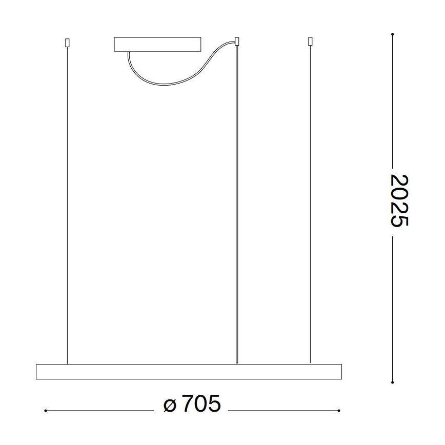 Ideal Lux - LED Lustr na lanku ORACLE SLIM LED/38W/230V pr. 70 cm černá