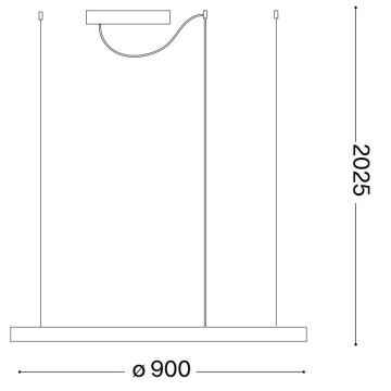 Ideal Lux - LED Lustr na lanku ORACLE SLIM LED/55W/230V pr. 90 cm černá