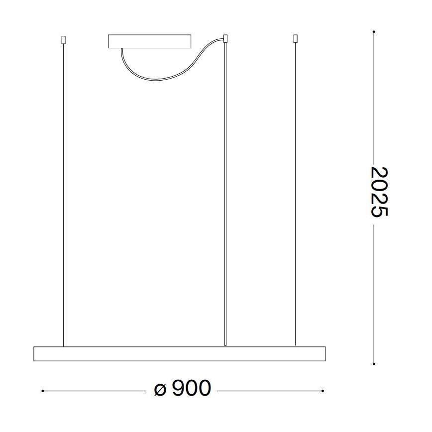 Ideal Lux - LED Lustr na lanku ORACLE SLIM LED/55W/230V pr. 90 cm černá