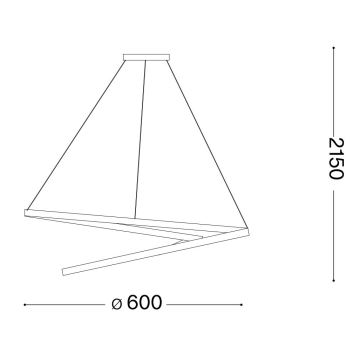 Ideal Lux - LED Lustr na lanku OZ LED/48W/230V pr. 60 cm černá