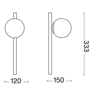 Ideal Lux - LED Nástěnné svítidlo BINOMIO 1xG9/3W/230V černá