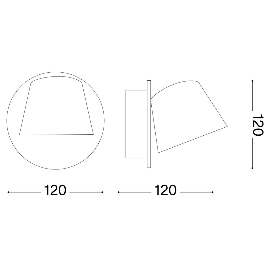 Ideal Lux - LED Nástěnné svítidlo GIM LED/6W/230V černá