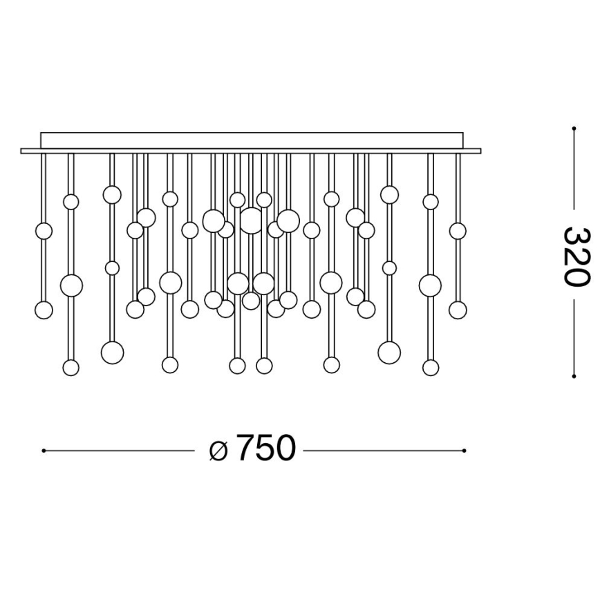 Ideal Lux - LED Stmívatelný přisazený lustr ARMONY LED/77W/230V pr. 75 cm