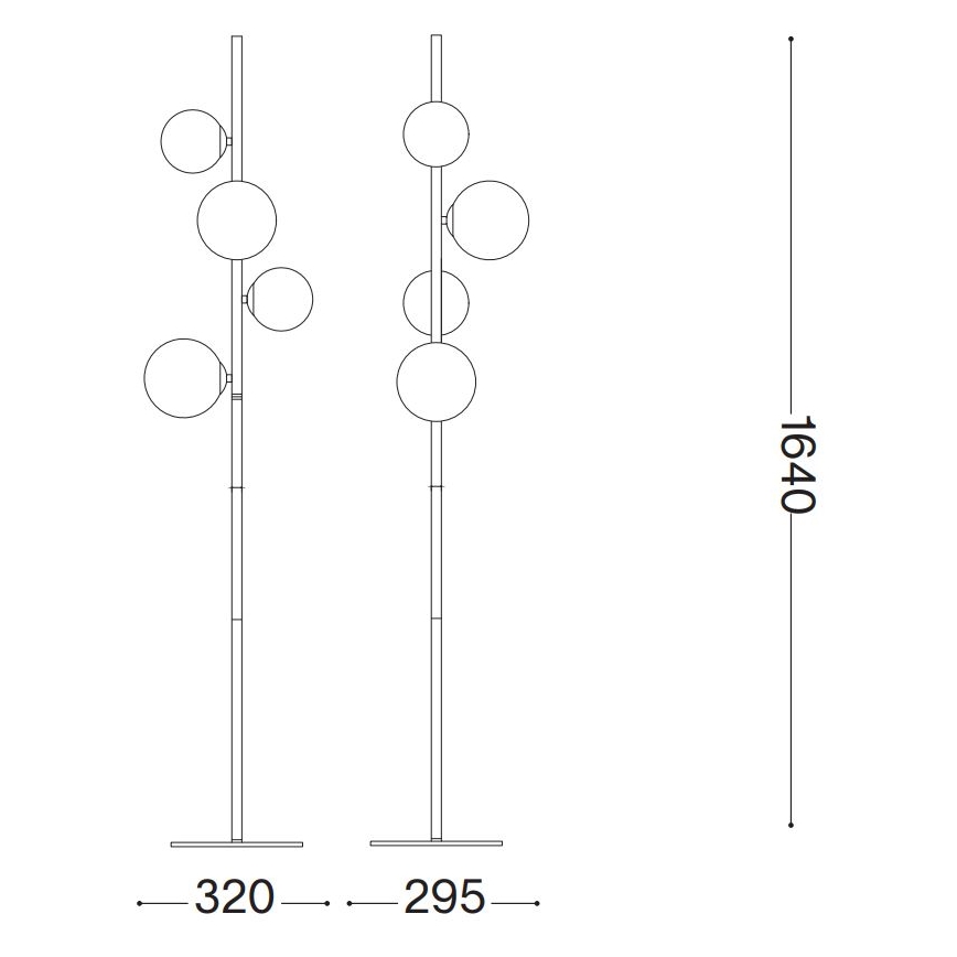 Ideal Lux - LED Stojací lampa PERLAGE 4xG9/3W/230V černá