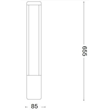 Ideal Lux - LED Venkovní lampa TIFONE LED/8,5W/230V 65,5 cm IP65 antracit