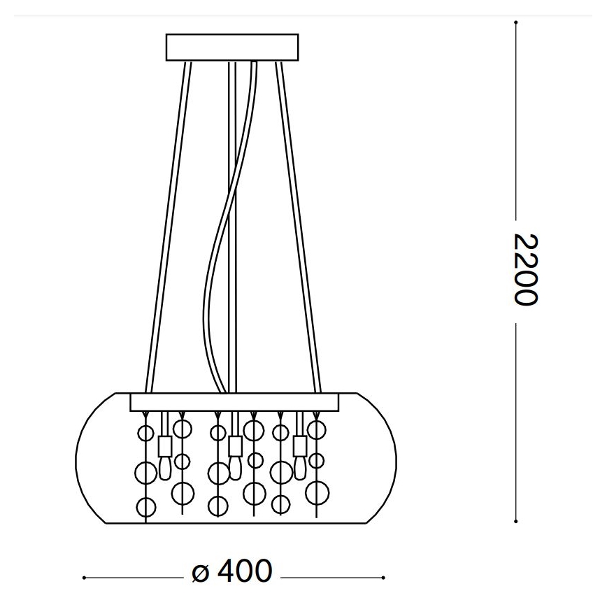 Ideal Lux - Lustr na lanku AUDI 5xG9/40W/230V čirá