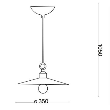 Ideal Lux - Lustr na lanku CANTINA 1xE27/42W/230V pr. 35 cm mosaz