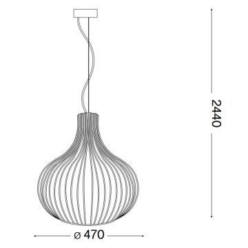 Ideal Lux - Lustr na lanku ONION 1xE27/60W/230V pr. 47 cm