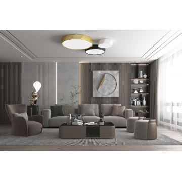 Immax NEO 07130-B60 - LED SMART Stmívatelné stropní svítidlo DIAMANTE černá LED/43W/230V + dálkové ovládání 60cm Tuya ZigBee