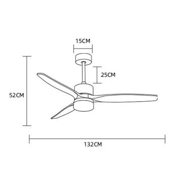 Immax NEO 07165-S - LED Stropní ventilátor ELEGANTE LED/18W/230V dub Wi-Fi Tuya + dálkové ovládání