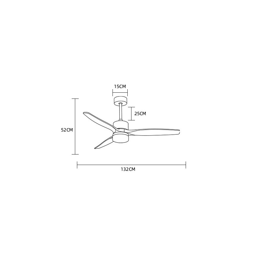 Immax NEO 07165-S - LED Stropní ventilátor ELEGANTE LED/18W/230V dub Wi-Fi Tuya + dálkové ovládání