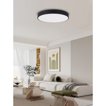 Immax NEO 07203L-LED Stmívatelné stropní svítidlo RONDATE 65W/230V 3000-6000K Tuya černá + dálkové ovládání