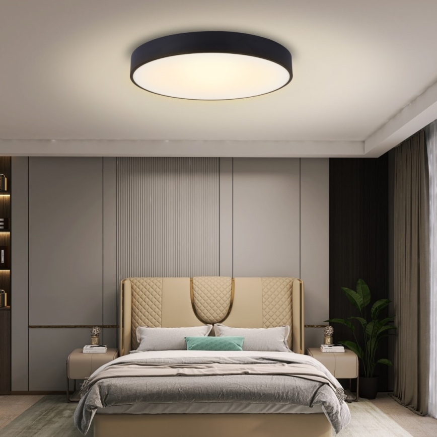 Immax NEO 07203L-LED Stmívatelné stropní svítidlo RONDATE 65W/230V 3000-6000K Tuya černá + dálkové ovládání