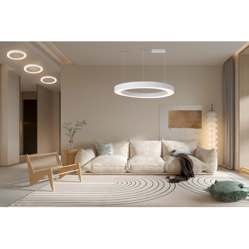 Immax NEO 07214L - LED Stmívatelný lustr na lanku PASTEL LED/68W/230V 2700-6500K bílá 95 cm Tuya + dálkové ovládání