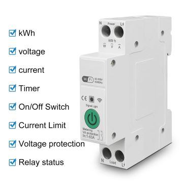 Immax NEO 07574L - Chytrý jistič 1-fázový 1-63A Wi-Fi Tuya