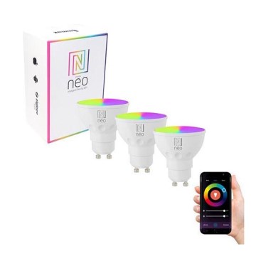 Immax NEO 07724C - SADA 3x LED RGB+CCT Stmívatelná žárovka GU10/6W/230V 2700K Wi-Fi Tuya