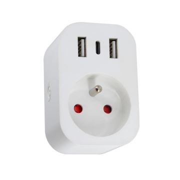 Immax NEO 07772L - Chytrá rozbočovací zásuvka 16A/230V + 2xUSB+1xUSB C Wi-Fi Tuya