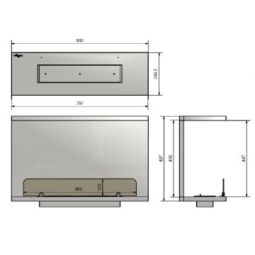 InFire - Vestavěný BIO krb 80x45 cm 3kW černá