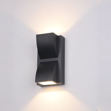 ITALUX - LED Venkovní nástěnné svítidlo EDGAR 2xLED/3W/230V IP54 3000K černá