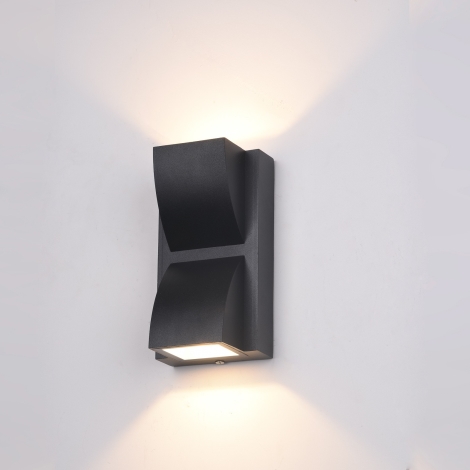 ITALUX - LED Venkovní nástěnné svítidlo EDGAR 2xLED/3W/230V IP54 3000K černá