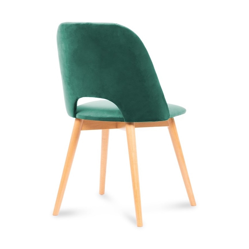 Jídelní židle TINO 86x48 cm tmavě zelená/světlý dub