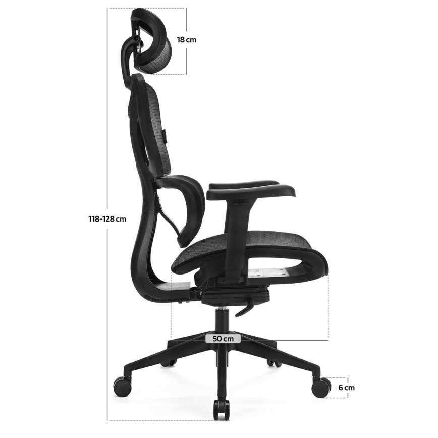 Kancelářská ergonomická židle LEVANO černá