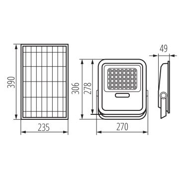 LED Stmívatelný reflektor se solárním panelem a senzorem soumraku LED/15W/15000 mAh 3,2V IP65 + dálkové ovládání