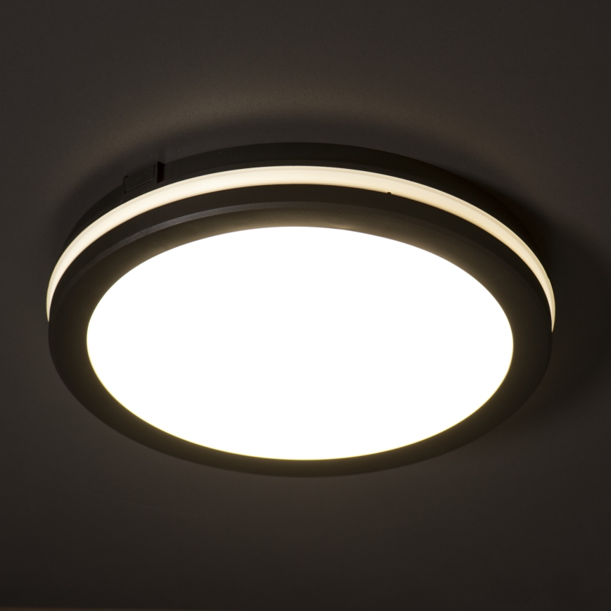 LED Venkovní stropní svítidlo BENO ECO LED/12W/230V 3000/4000/6500K pr. 20 cm IP65 černá