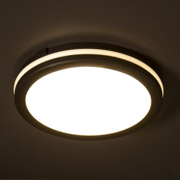 LED Venkovní stropní svítidlo BENO ECO LED/20W/230V 3000/4000/6500K pr. 20 cm IP65 černá